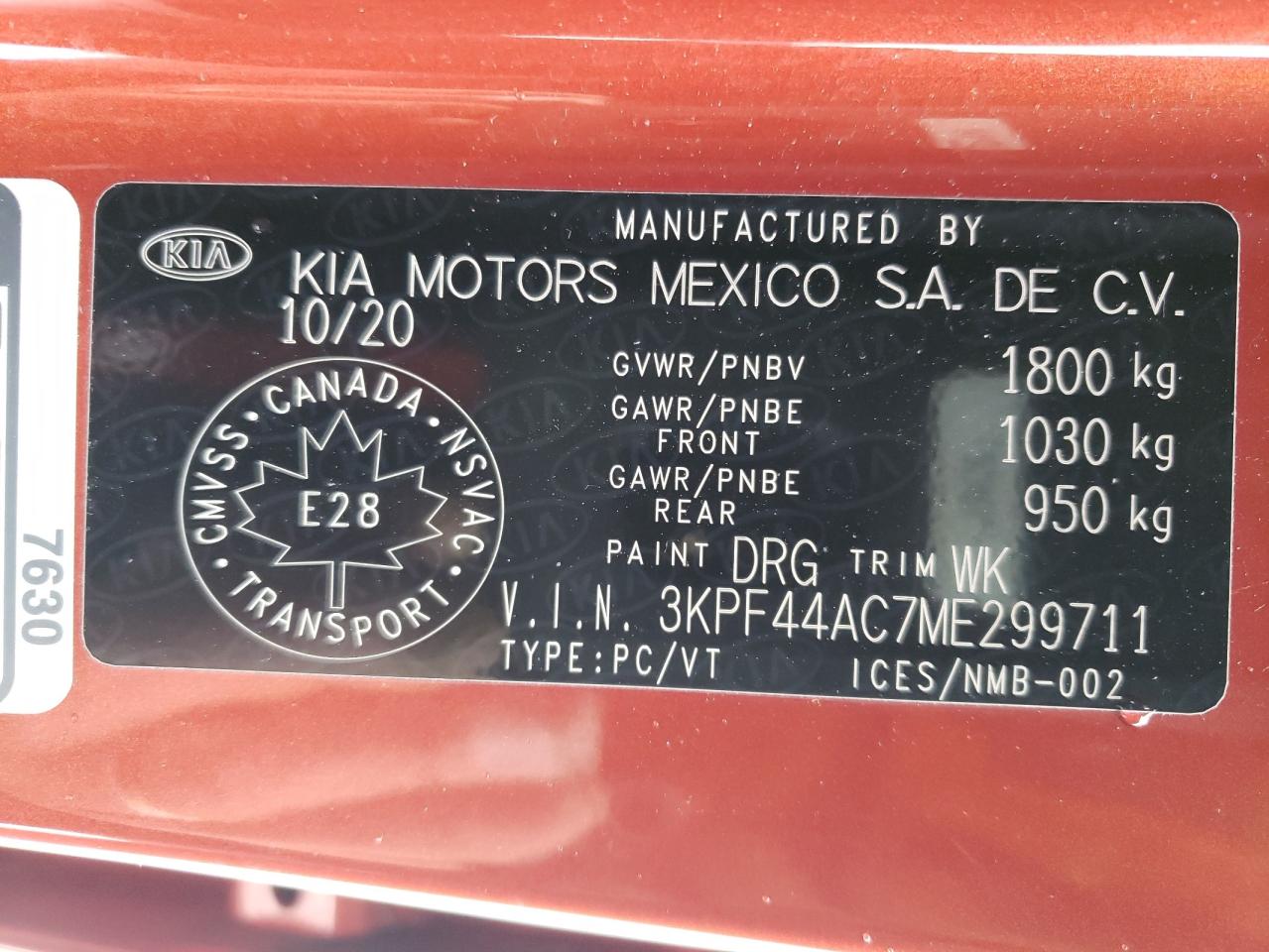 Photo 10 from auction – 2021 KIA FORTE GT with VIN 3KPF44AC7ME299711