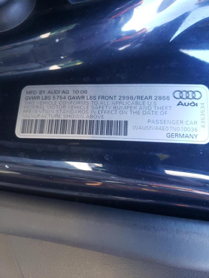 Photo 10 from auction – 2007 AUDI A8 L QUATT with VIN WAUMV44E07N010036