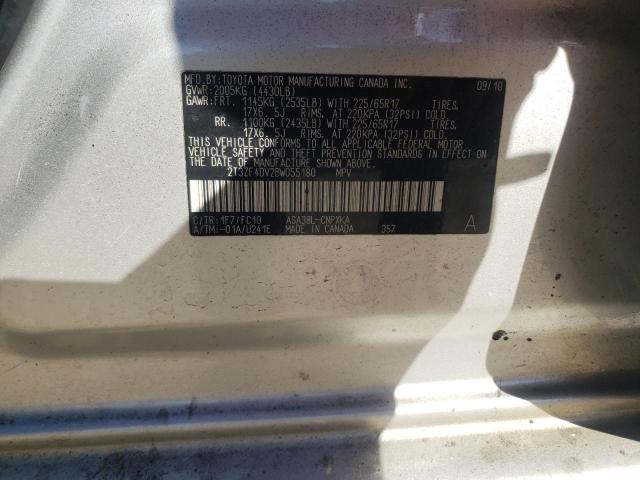 Photo 10 from auction – 2011 TOYOTA RAV4 with VIN 2T3ZF4DV2BW055180