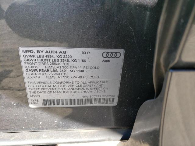Photo 10 from auction – 2018 AUDI Q3 PREMIUM with VIN WA1ECCFS2JR002525