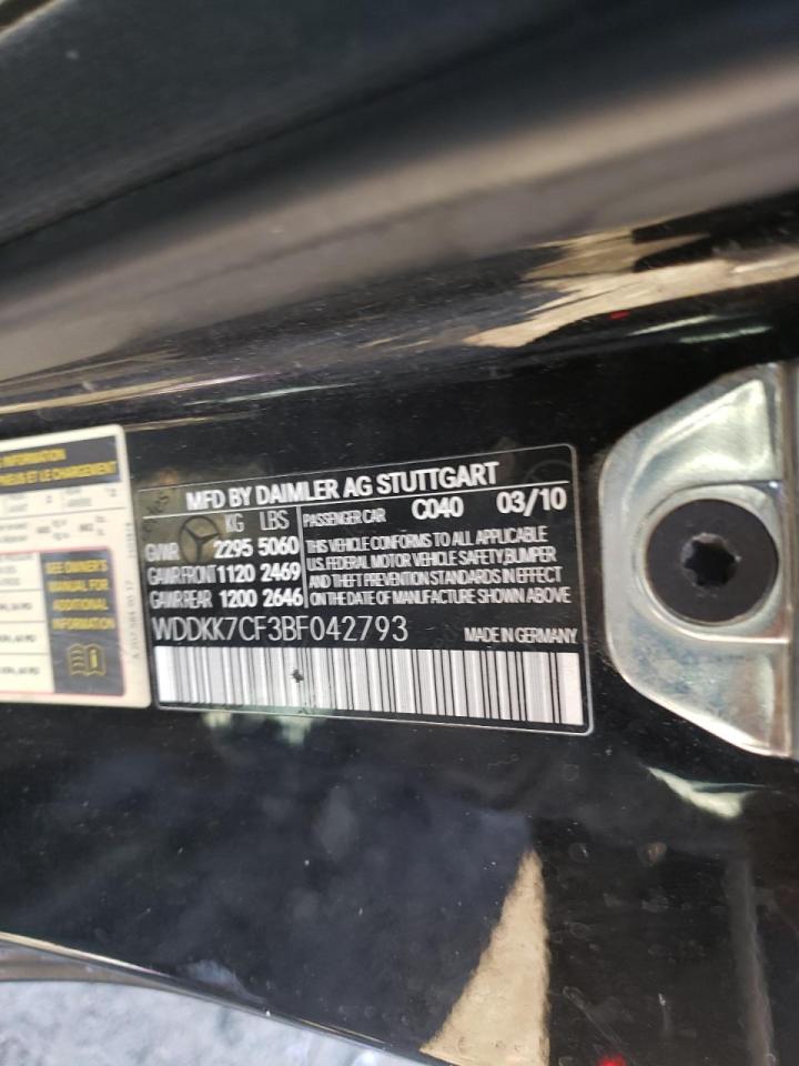 Photo 10 from auction – 2011 MERCEDES-BENZ E 550 with VIN WDDKK7CF3BF042793