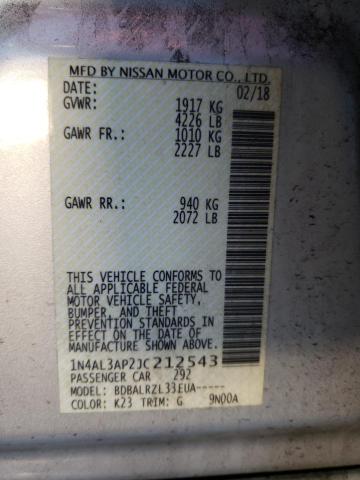 Photo 1 from auction – 2018 NISSAN ALTIMA 2.5 with VIN 1N4AL3AP2JC212543