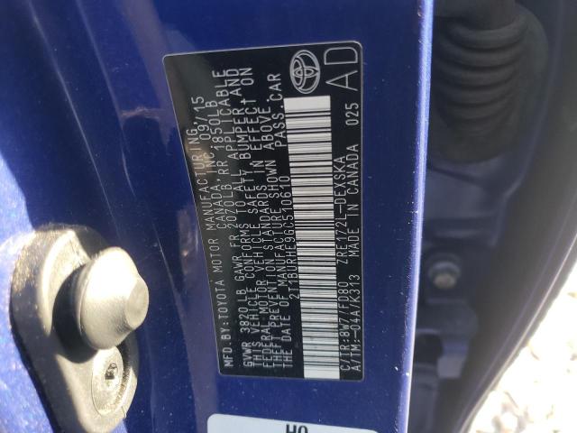 Photo 10 from auction – 2016 TOYOTA COROLLA L with VIN 2T1BURHE9GC510610