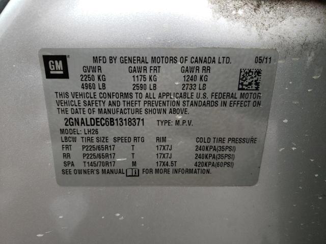 Photo 10 from auction – 2011 CHEVROLET EQUINOX LT with VIN 2GNALDEC6B1318371