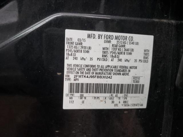 Photo 10 from auction – 2015 FORD EDGE SEL with VIN 2FMTK4J95FBB30242