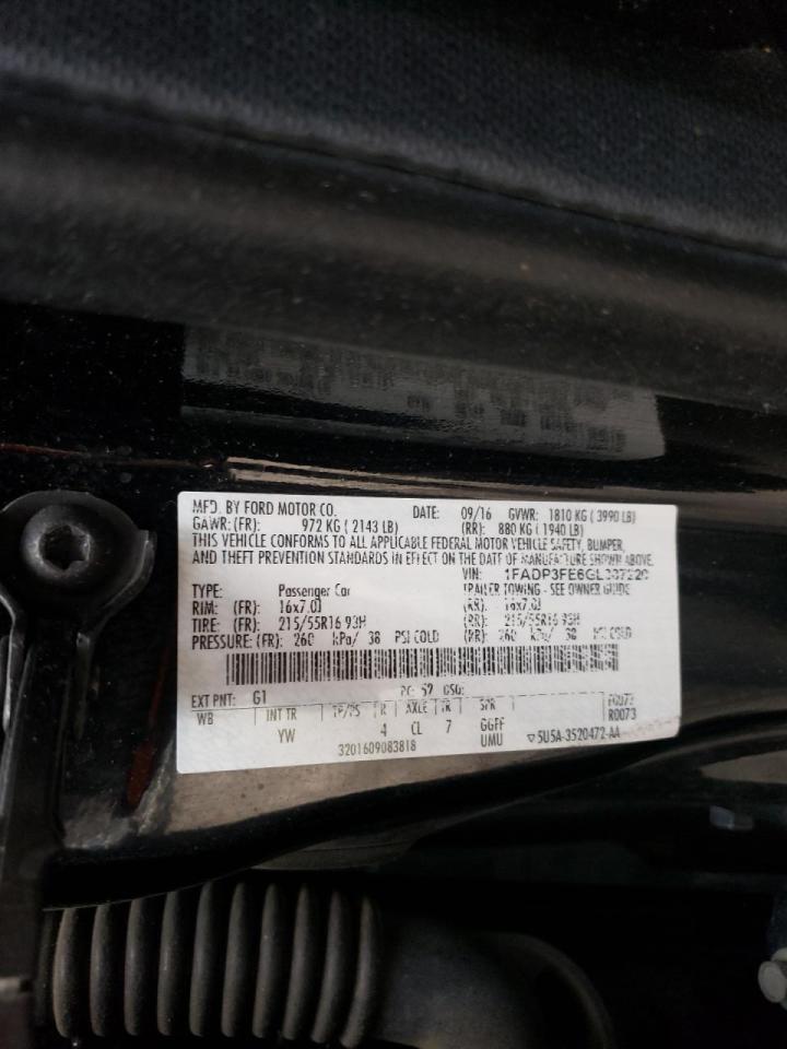 Photo 10 from auction – 2016 FORD FOCUS SE with VIN 1FADP3FE6GL387220