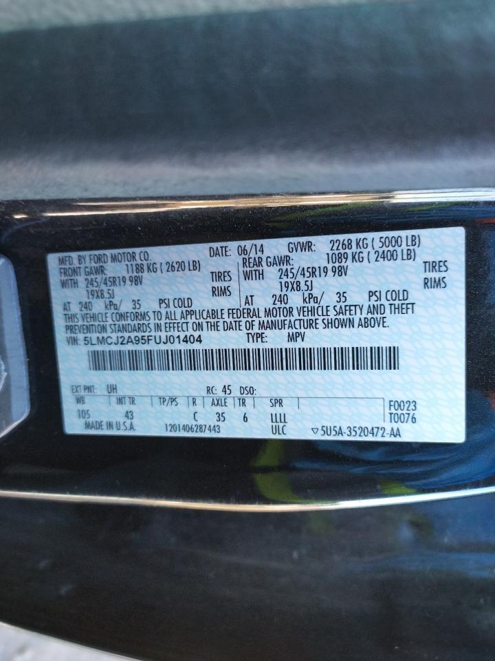 Photo 10 from auction – 2015 LINCOLN MKC with VIN 5LMCJ2A95FUJ01404