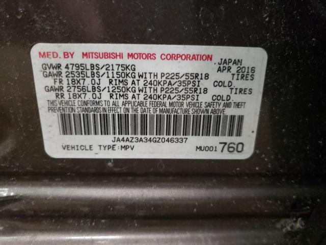 Photo 10 from auction – 2016 MITSUBISHI OUTLANDER with VIN JA4AZ3A34GZ046337