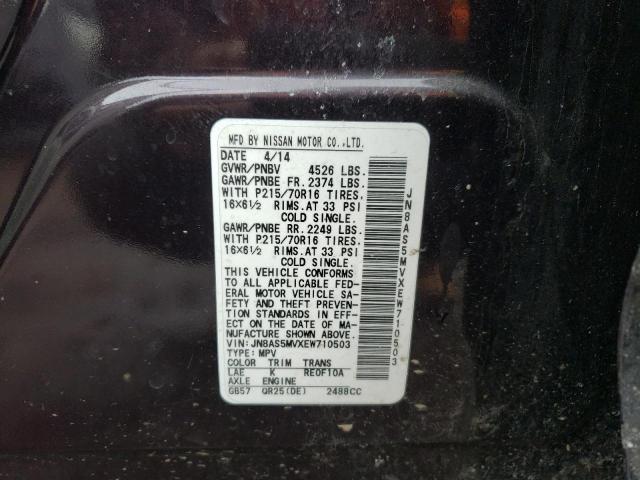 Photo 10 from auction – 2014 NISSAN ROGUE SELE with VIN JN8AS5MVXEW710503