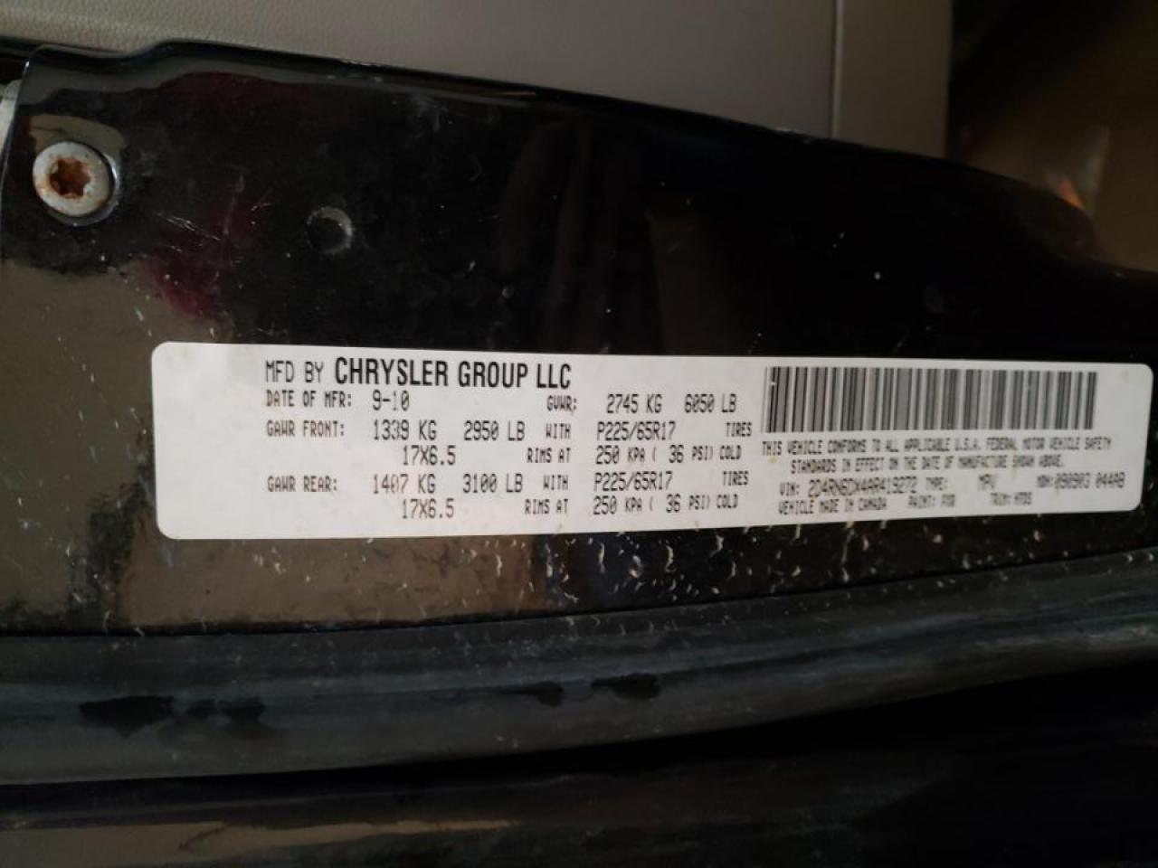 Photo 10 from auction – 2010 DODGE GRAND CARA with VIN 2D4RN6DX4AR419272