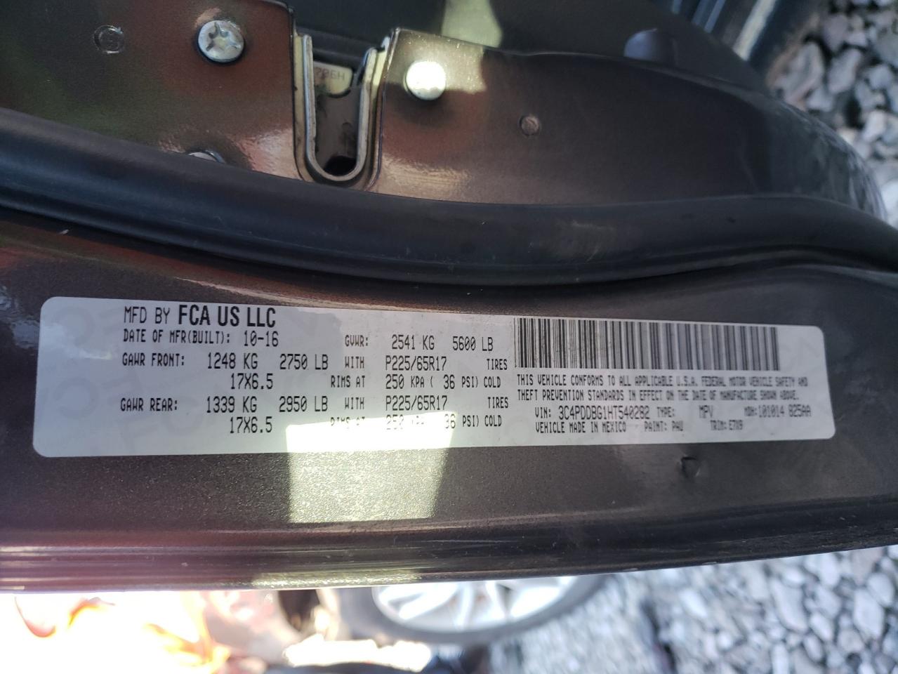 Photo 10 from auction – 2017 DODGE JOURNEY SX with VIN 3C4PDDBG1HT540282