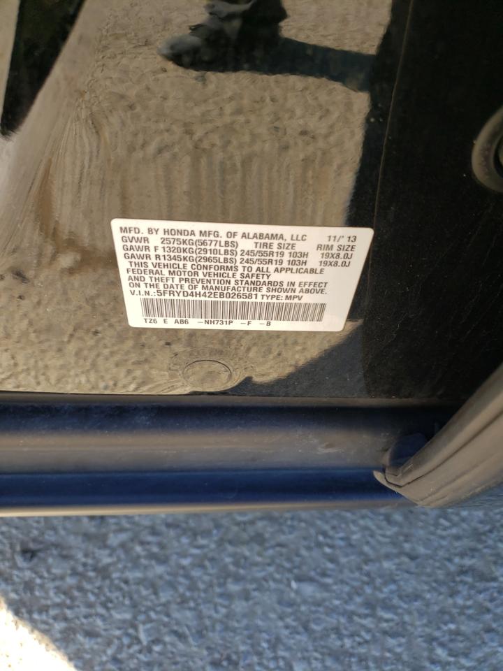 Photo 10 from auction – 2014 ACURA MDX TECHNO with VIN 5FRYD4H42EB026581