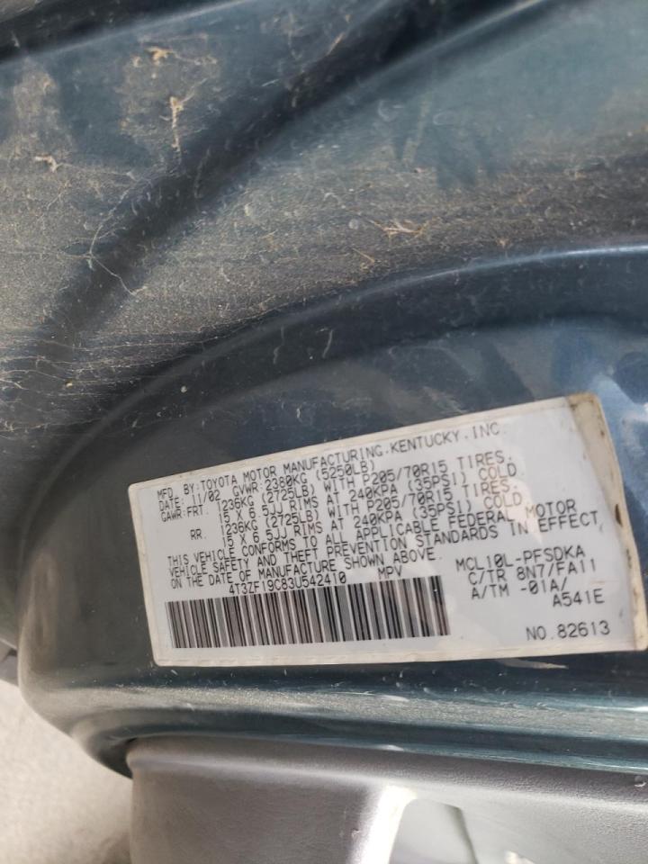 Photo 10 from auction – 2003 TOYOTA SIENNA CE with VIN 4T3ZF19C83U542410