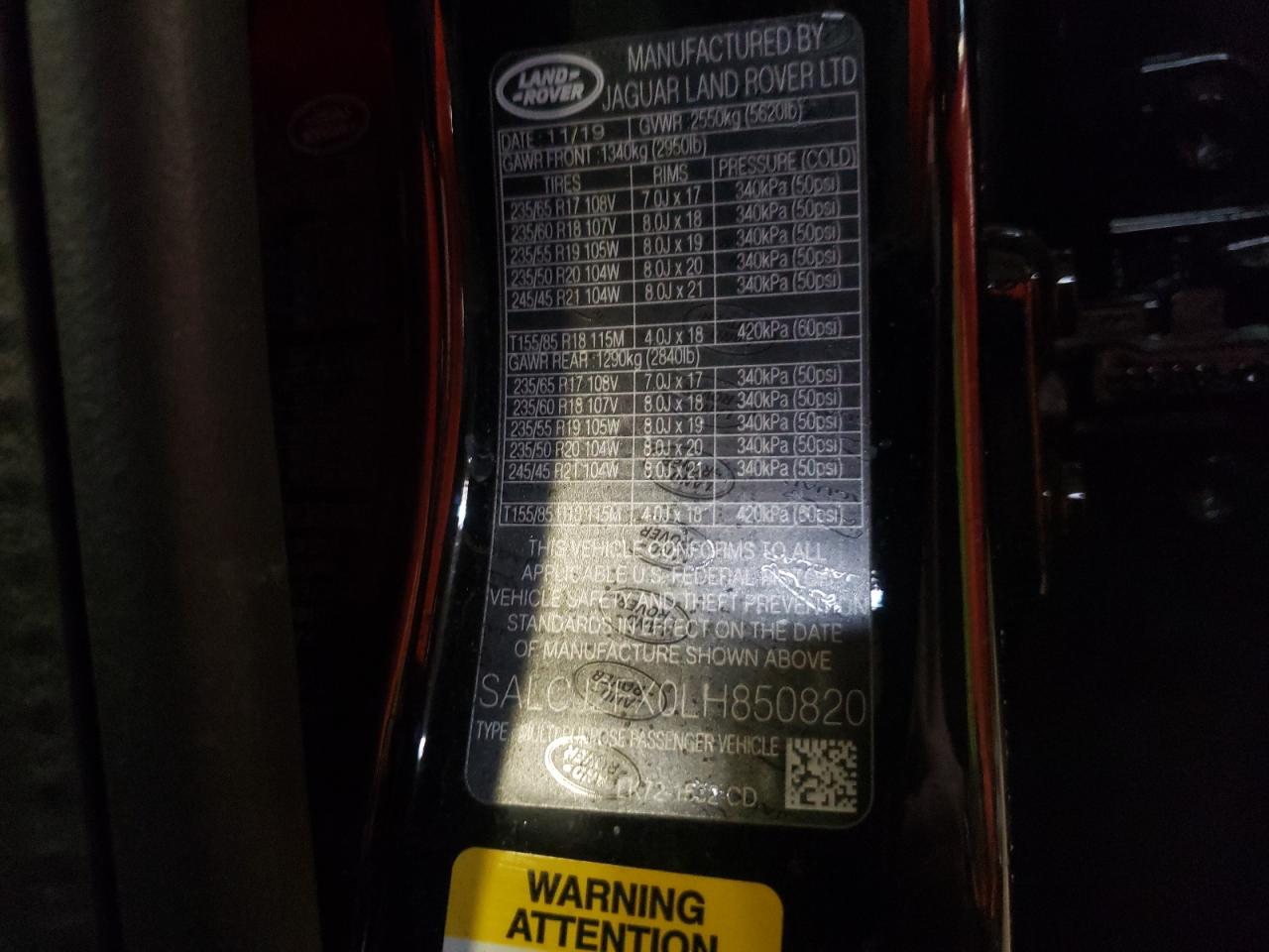 Photo 10 from auction – 2020 LAND ROVER DISCOVERY with VIN SALCJ2FX0LH850820