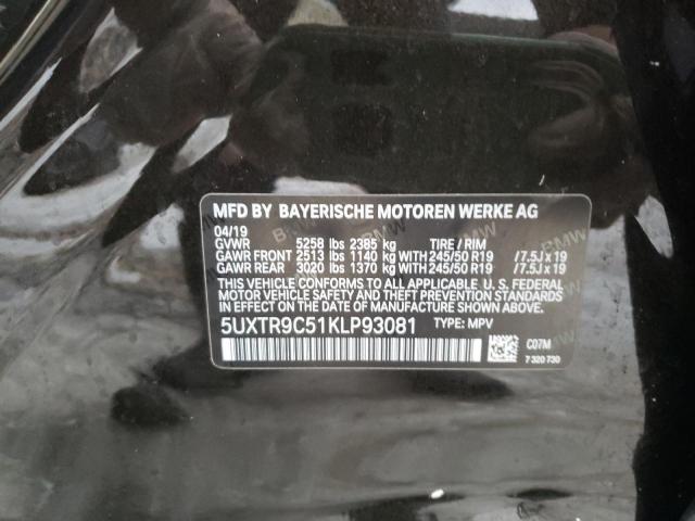 Photo 10 from auction – 2019 BMW X3 XDRIVE3 with VIN 5UXTR9C51KLP93081