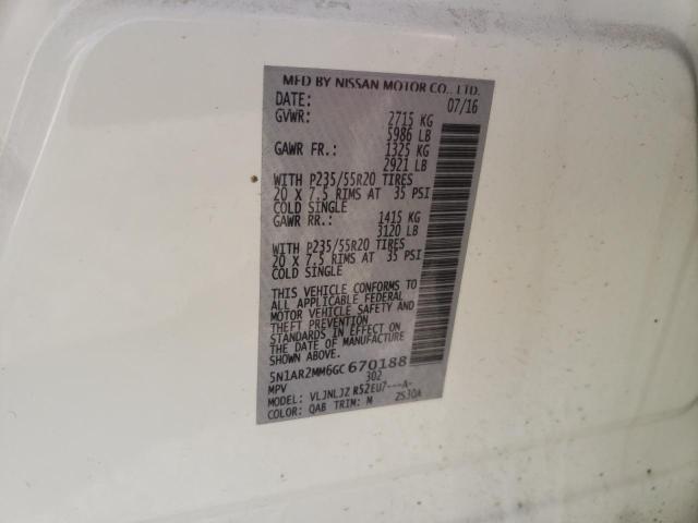 Photo 10 from auction – 2016 NISSAN PATHFINDER with VIN 5N1AR2MM6GC670188