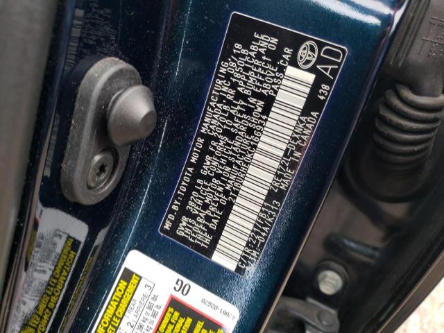 Photo 10 from auction – 2019 TOYOTA COROLLA L with VIN 2T1BURHE0KC166934