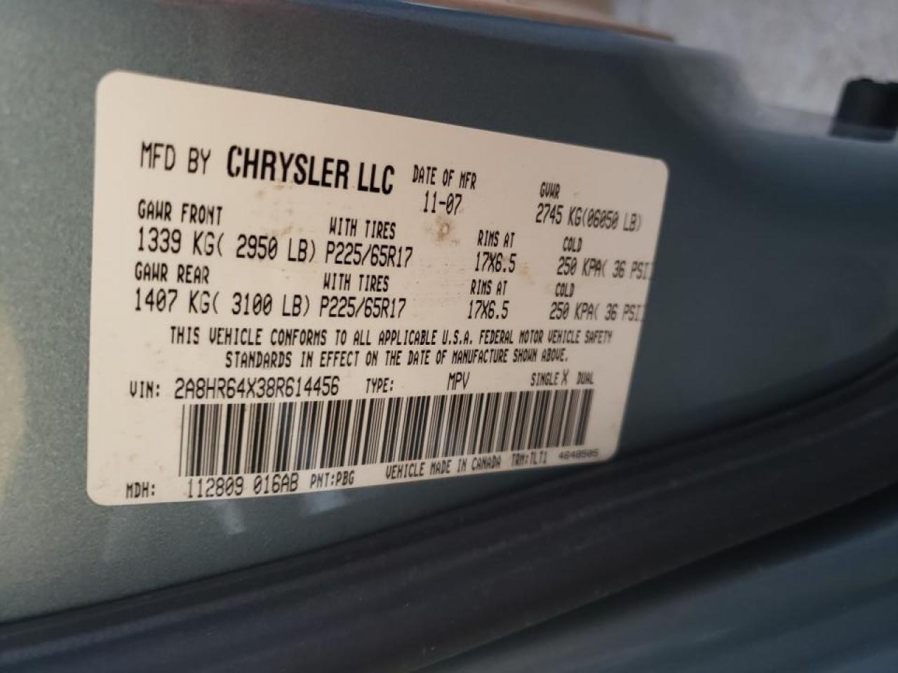 Photo 10 from auction – 2008 CHRYSLER TOWN & COU with VIN 2A8HR64X38R614456