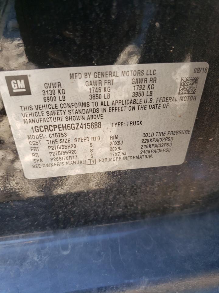 Photo 10 from auction – 2016 CHEVROLET SILVERADO with VIN 1GCRCPEH6GZ415688