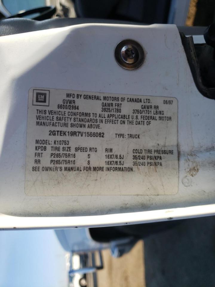 Photo 10 from auction – 1997 GMC K1500 with VIN 2GTEK19R7V1566062