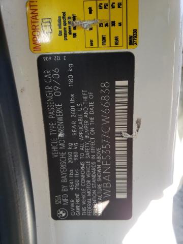 Photo 10 from auction – 2007 BMW 525 I with VIN WBANE53577CW66838