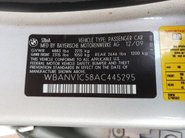 Photo 10 from auction – 2010 BMW 528 XI with VIN WBANV1C58AC445295