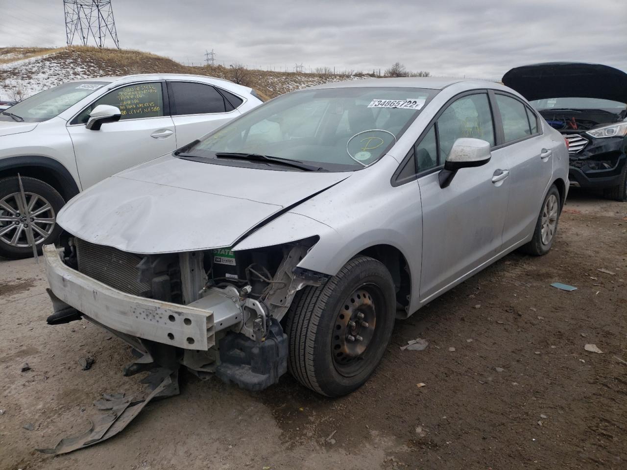 Photo 2 from auction – 2012 HONDA CIVIC LX with VIN 19XFB2F5XCE069566