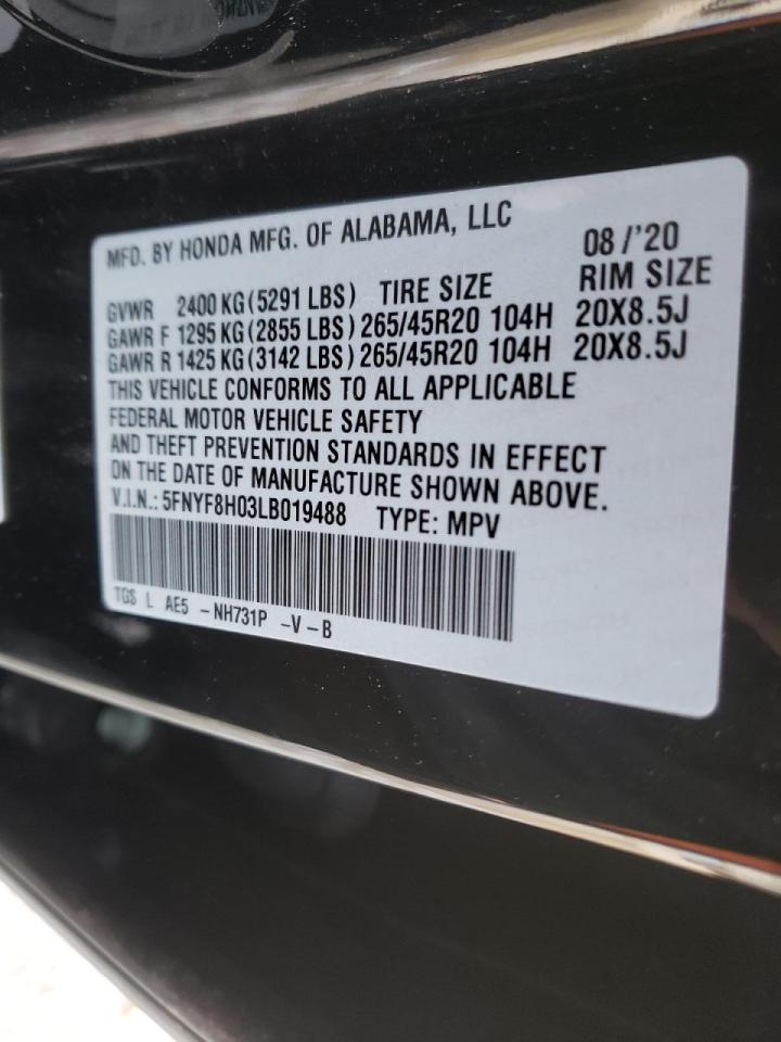 Photo 9 from auction – 2020 HONDA PASSPORT E with VIN 5FNYF8H03LB019488