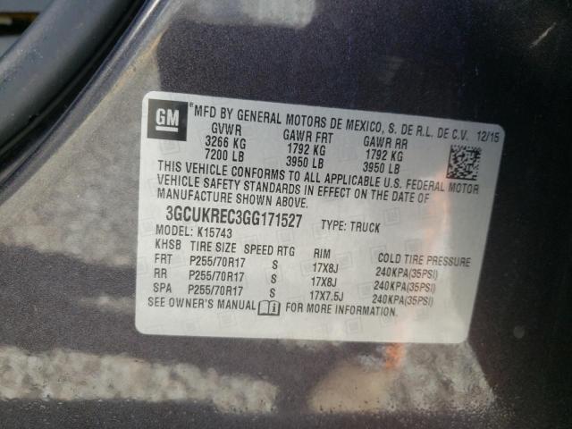 Photo 10 from auction – 2016 CHEVROLET SILVERADO with VIN 3GCUKREC3GG171527