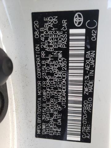 Photo 10 from auction – 2021 TOYOTA COROLLA LE with VIN JTDEAMDE0MJ012357