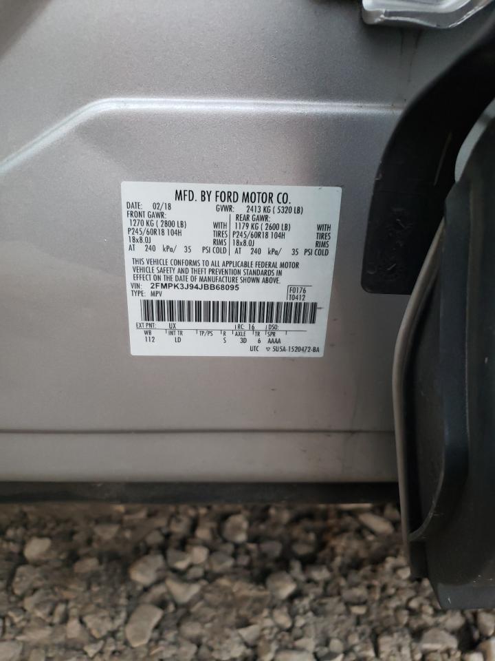 Photo 10 from auction – 2018 FORD EDGE SEL with VIN 2FMPK3J94JBB68095