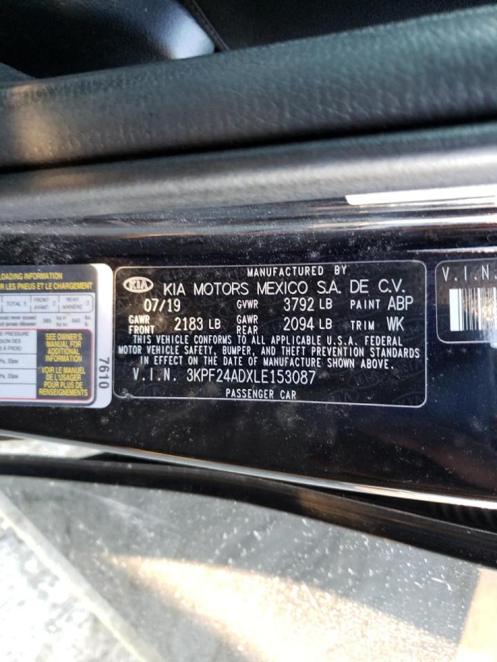 Photo 10 from auction – 2020 KIA FORTE FE with VIN 3KPF24ADXLE153087