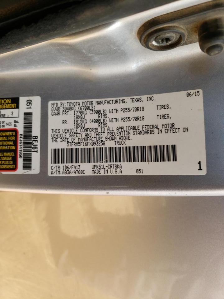 Photo 10 from auction – 2015 TOYOTA TUNDRA DOU with VIN 5TFRM5F16FX093258