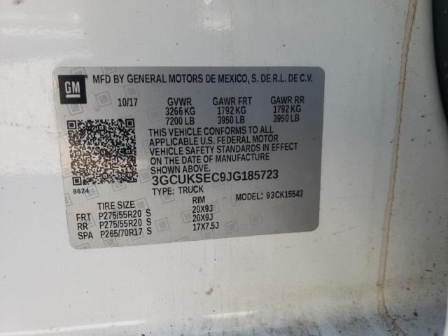 Photo 10 from auction – 2018 CHEVROLET SILVERADO with VIN 3GCUKSEC9JG185723