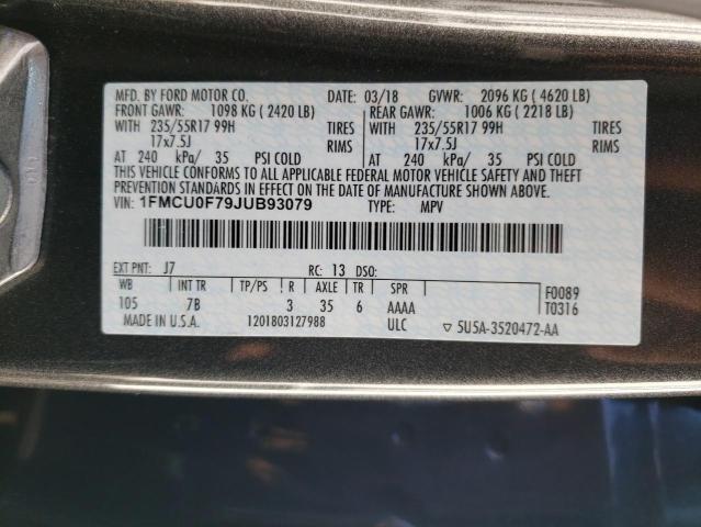 Photo 10 from auction – 2018 FORD ESCAPE S with VIN 1FMCU0F79JUB93079