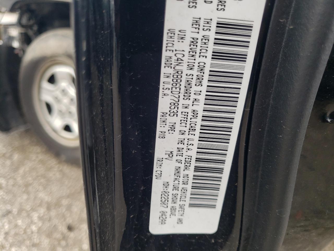 Photo 10 from auction – 2014 JEEP PATRIOT SP with VIN 1C4NJRBB6ED778535