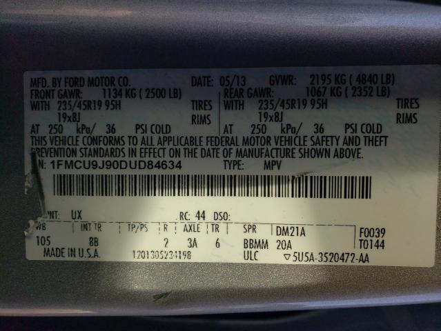 Foto 10 de la subasta – 2013 FORD ESCAPE TIT con VIN 1FMCU9J90DUD84634