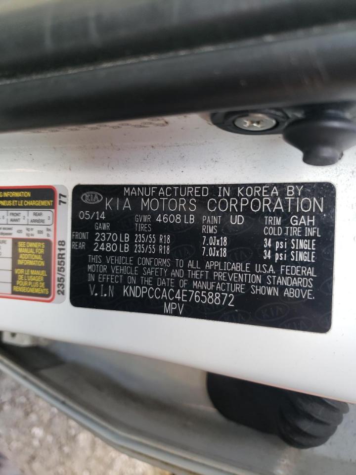 Photo 10 from auction – 2014 KIA SPORTAGE E with VIN KNDPCCAC4E7658872