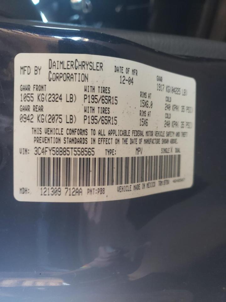 Photo 10 from auction – 2005 CHRYSLER PT CRUISER with VIN 3C4FY58B85T558565