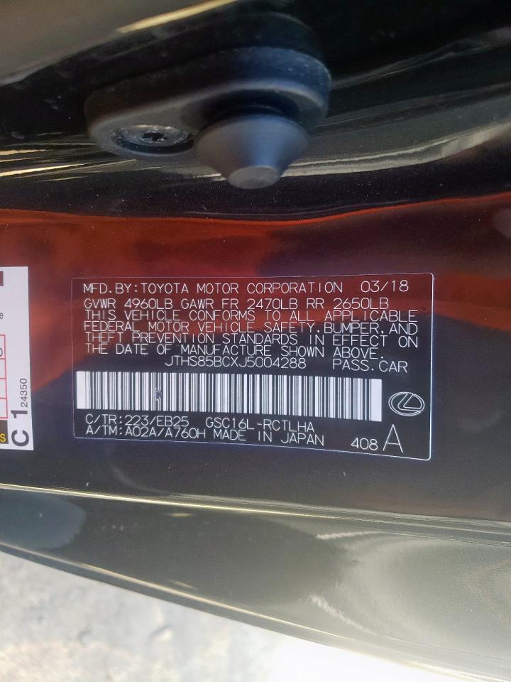 Photo 10 from auction – 2018 LEXUS RC 300 with VIN JTHS85BCXJ5004288