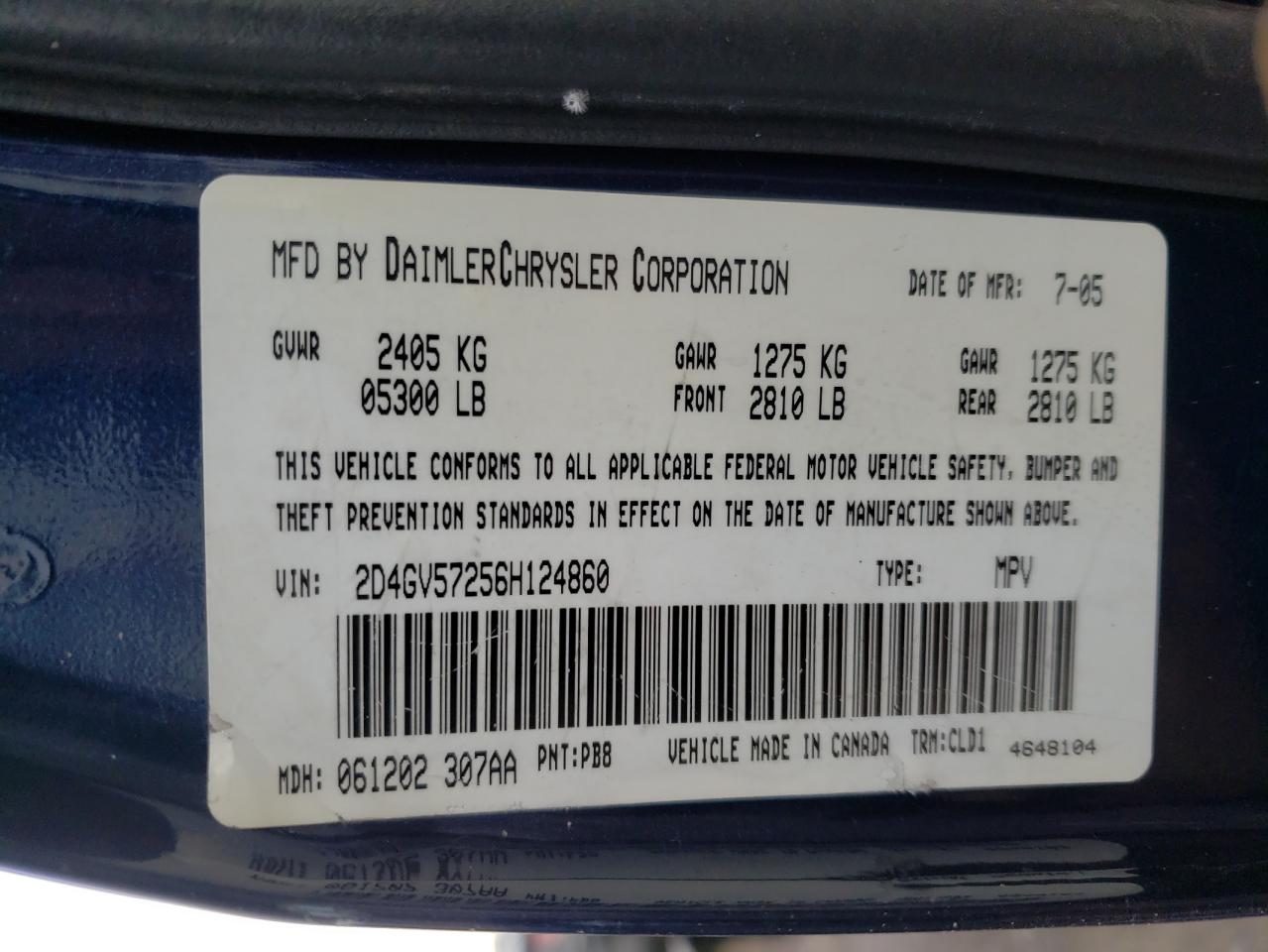 Photo 10 from auction – 2006 DODGE MAGNUM R/T with VIN 2D4GV57256H124860