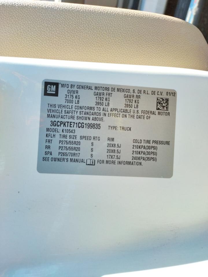 Photo 10 from auction – 2012 CHEVROLET SILVERADO with VIN 3GCPKTE71CG199835
