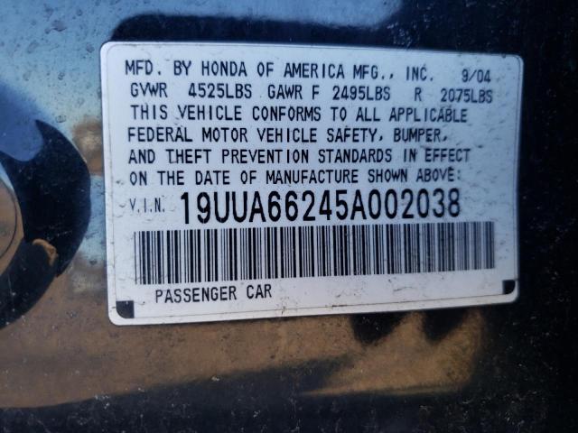 Photo 10 from auction – 2005 ACURA TL with VIN 19UUA66245A002038