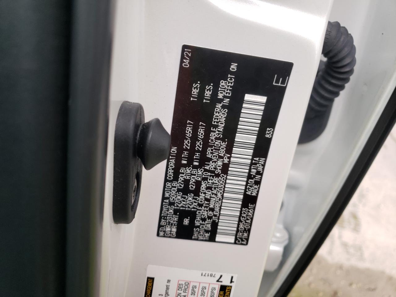 Photo 10 from auction – 2021 LEXUS NX 300 BAS with VIN JTJDARBZ5M5030552