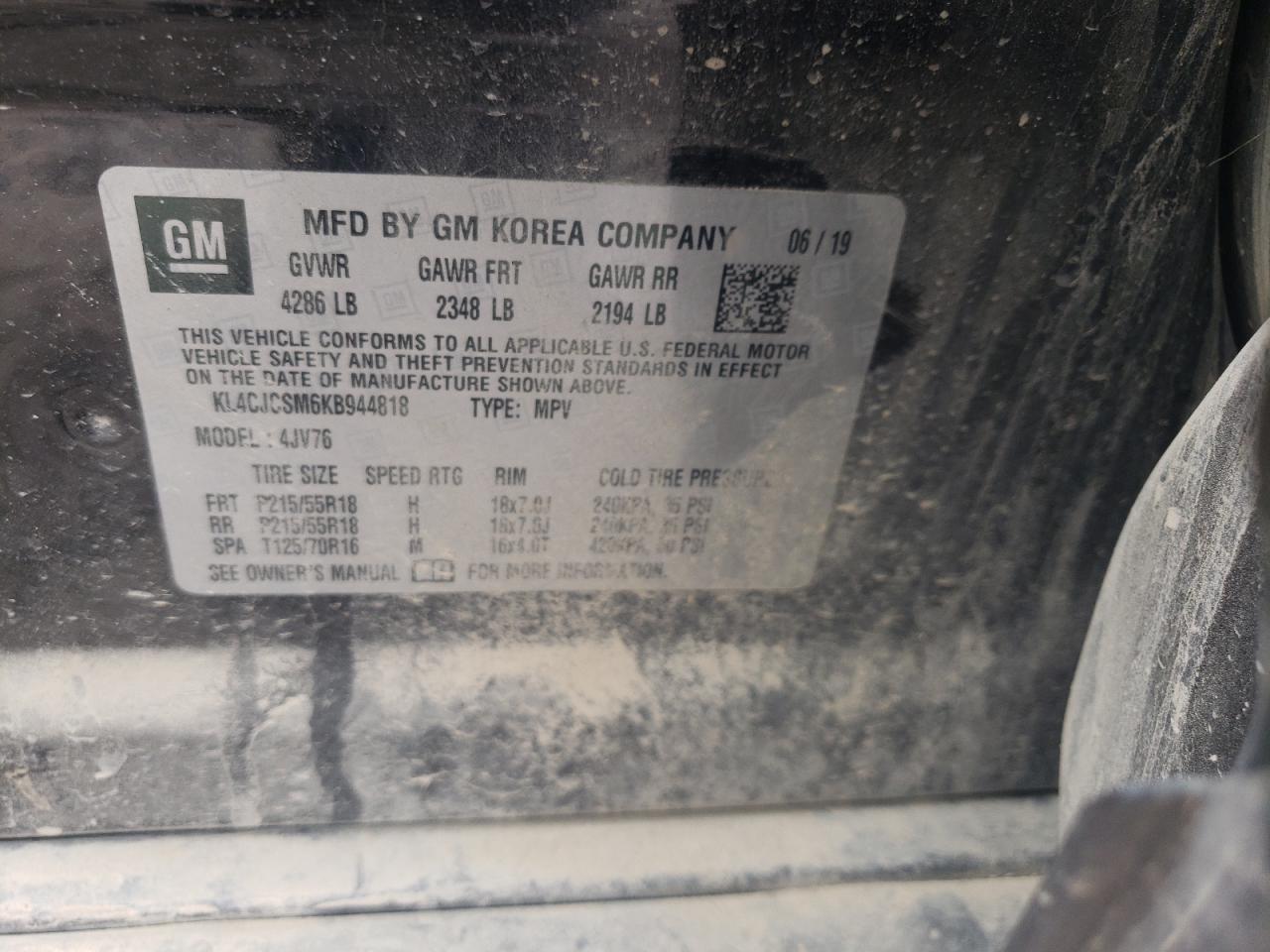 Photo 10 from auction – 2019 BUICK ENCORE ESS with VIN KL4CJCSM6KB944818