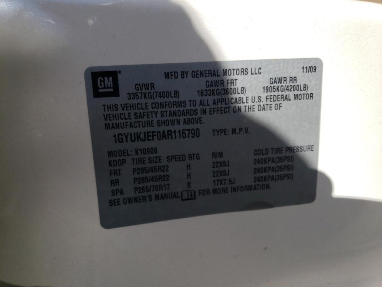 Photo 10 from auction – 2010 CADILLAC ESCALADE E with VIN 1GYUKJEF0AR116790