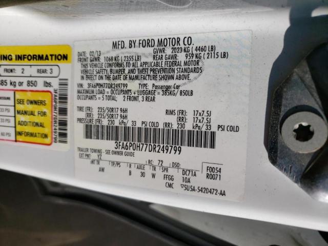 Photo 10 from auction – 2013 FORD FUSION SE with VIN 3FA6P0H77DR249799