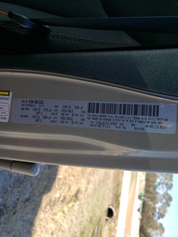 Photo 10 from auction – 2017 JEEP WRANGLER U with VIN 1C4BJWEG7HL737947