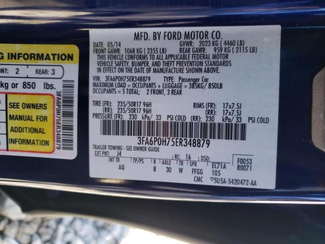 Photo 10 from auction – 2014 FORD FUSION SE with VIN 3FA6P0H75ER348879