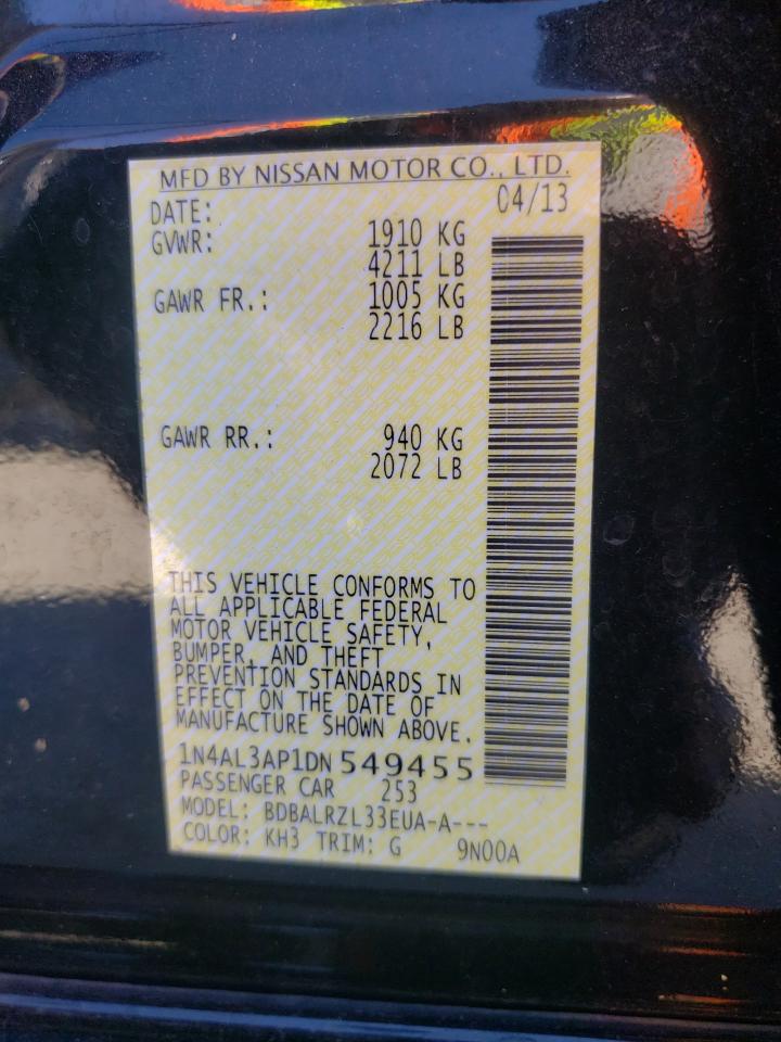 Photo 10 from auction – 2013 NISSAN ALTIMA 2.5 with VIN 1N4AL3AP1DN549455